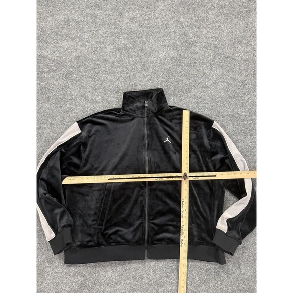 Jordan Track Jacket Mens Large Black Velour Full Zip Oversized Fit Basketball - Picture 2 of 7